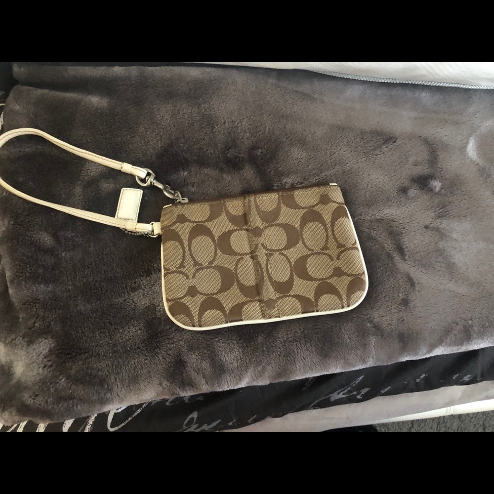 Coach wristlet white & brown - Picture 4 of 5